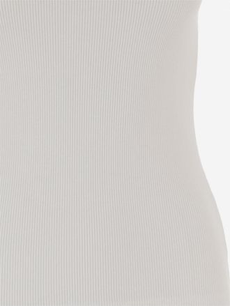 Vince Womens Stretch Cotton Blend Tank Top White