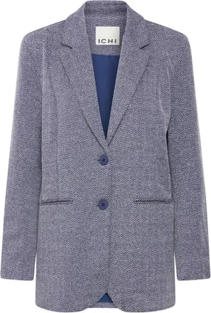 Ichi Ihkate Jacquard Oversize BL - - Jackets - Donna - Blu - XS