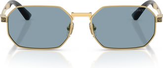 Versace Geometric Frame Sunglasses with Gold Metal Rims