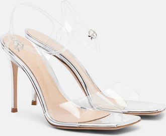 Gianvito Rossi 95 leather-trimmed PVC slingback sandals