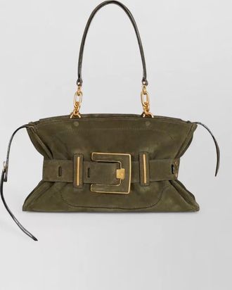 Balmain suede tote bag chain strap handles