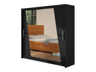 Mirjan24 Mobilier1 - Armario Closico 144, Negro, 215x180x58cm, Puertas De Armario: Correderas, N&uacute;mero De Estantes: 0