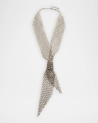 Brunello Cucinelli Sterling Silver Monili Beaded Tie Necklace