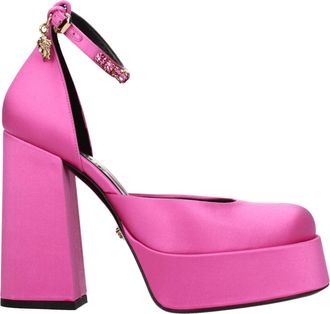 Versace Pink Satin Platform Womens Pumps