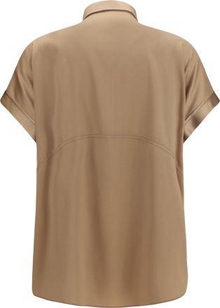 Brunello Cucinelli Womens Silk Shirt Praline Silk; Elastane