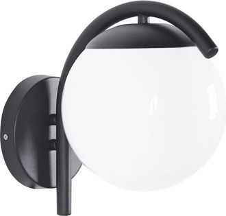 Beliani Lampada da parete moderna per esterni Lampada a stelo in metallo alluminio materiale sintetico nero opaco Kulsi