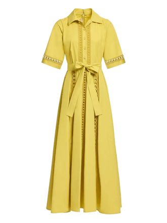 Elie Saab Maxi-blousejurk verfraaid met afwerking - Geel