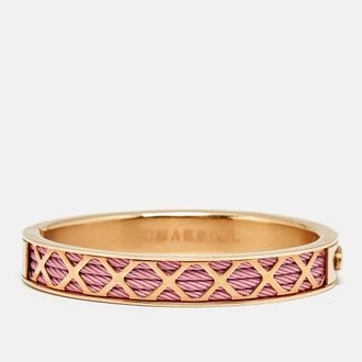 Charriol Forever Pvd Coated Steel Rose Gold Tone Bangle Bracelet