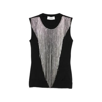 Sportmax Tops, Dames, Zwart, M, Wol, Crine Mouwloze Top