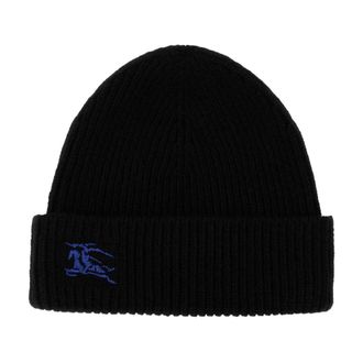 Burberry Ribgebreide Cashmere Beanie - Dames - Hoeden - Zwart - ONE Size - Accessoires