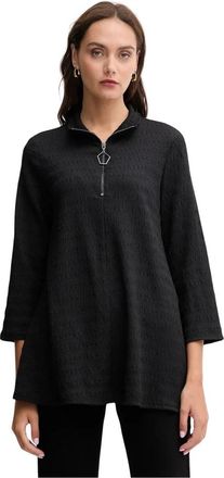 Joseph Ribkoff Casual top met ritssluiting - Dames - Blouses - Zwart - XS - Polyester - Overhemden