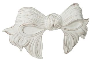 Biscottini International Biscottini - Decoraci&oacute;n En Forma De Mo&ntilde;o De Madera Acabado Blanco Antiguo L87xpr7xh50 Cm Made In Italy