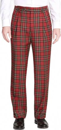 Berle Worsted Wool Fancies Trouser In Royal Stewart Tartan
