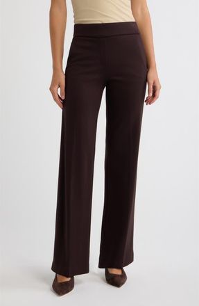 Anne Klein Pull-On Wide Leg Trousers in Deep Mahogany at Nordstrom, Size X-Small