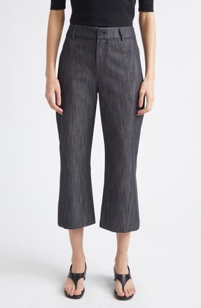 Paloma Wool Sibily Organic Cotton & Linen Denim Kick Flare Capri Pants in 209 - Grey at Nordstrom, Size 34