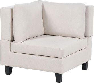 Beliani Beliani - Sill&oacute;n Modular Esquinero De Tela 1 Plaza Acolchado Con Coj&iacute;n Beige Claro Unstad