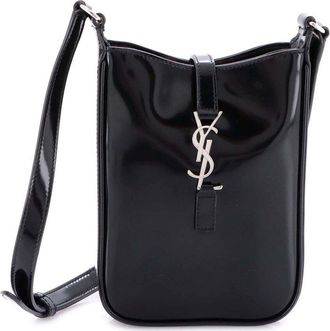 Saint Laurent Black Patent Leather Le 5 a 7 Vertical Shoulder Bag Mini (Authentic Pre-Loved)