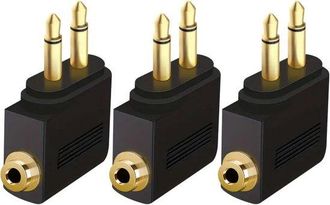 No Brand Adaptador Para Auriculares De Avi&oacute;n, Doble Conector Macho De 3,5 Mm A Hembra, Adaptador Para Auriculares De Avi&oacute;n, Conector De Audio A Enchufe De Avi&oacute;