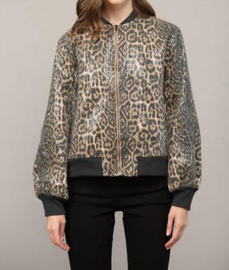 Fate Womens Embellished Bomber Jacket In Beige