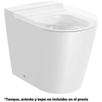 Roca Taza Rimless Adosada A Pared Con Salida Dual Para Tanque Alto O Empotrable Round Inspira - Roca Color: Onix