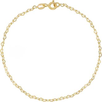 Bony Levy BLG 14K Gold Heart Link Chain Bracelet in 14K Yellow Gold at Nordstrom, Size 7