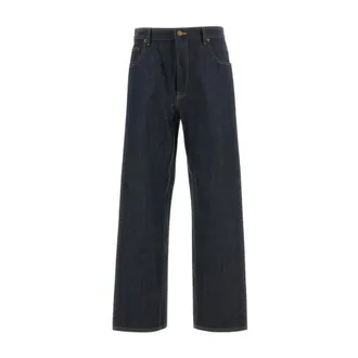 Thom Browne Wide Jeans, male, Blue, Size: M Selvedge Denim 5-Pocket Trouser