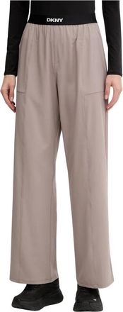 DKNY Wijde broek - Dames - Wijde Broeken - Grijs - M - Polyester - Broeken