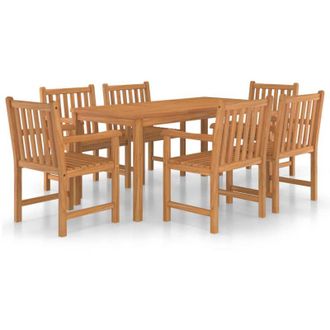 vidaXL Conjunto De Comedor De Jard&iacute;n De 7 Piezas, 160 X 80 Cm, Madera Maciza De Teca Vidaxl