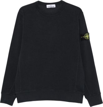 Stone Island Navy Blue Ribbed Cotton Sweatshirt