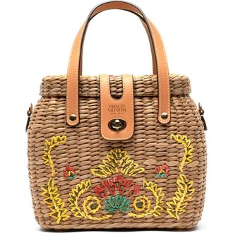 Frances Valentine Harriet Wicker Top Handle Bag in Natural/Multi at Nordstrom