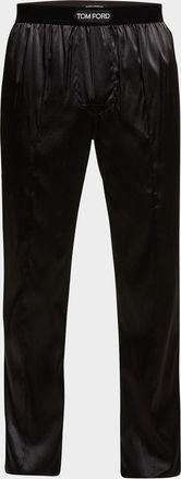 Tom Ford Men & apos;s Silk Logo Pajama Pants