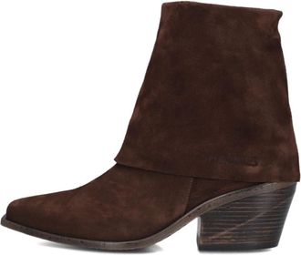 Shabbies Amsterdam Bruine Su&egrave;de Enkellaarsjes Jaira Double - Dames - Cowboylaarzen - Bruin - 39 EU - Su&egrave;de - Schoenen