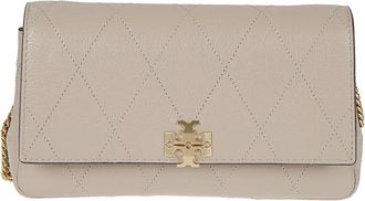 Tory Burch Charlie Schoudertas - Dames - Schoudertassen - Grijs - ONE Size - Leer - Tassen