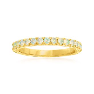 Ross-Simons 2mm Opal Ring in 18kt Gold Over Sterling
