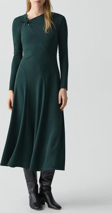 Theory Long Sleeve A-Line Midi Dress in Viridian at Nordstrom, Size 00