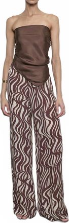 Enza Costa Washed Cupro Resort Pant In Wave Print