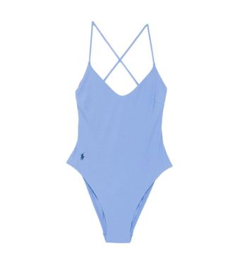 Ralph Lauren Blue Solid Swimwear