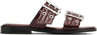 Ganni Leren sandalen - Rood