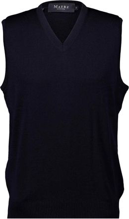 Maerz Superwash Spencer V-neck - - Knitwear - Uomo - Blu - 2XL