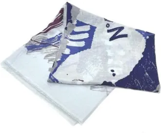 Chanel Pre-owned Scarves, female, Blue, Size: ONE SIZE Pre-owned Cashmere Scarf