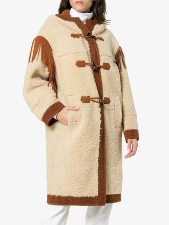 Philosophy di Lorenzo Serafini shoulder fringe shearling coat - Neutrals