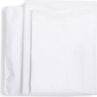 Pom Pom at Home Skylar Set of 2 Cotton Percale Pillowcases in White/White at Nordstrom, Size Standard