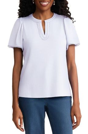 Jones New York Split Neck Top in Natural White at Nordstrom, Size X-Small P