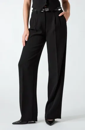 Guess Theoline Perfect Wide Leg Pants in Jblack-Black at Nordstrom, Size X-Large