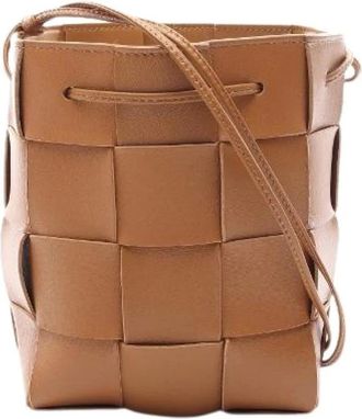 Bottega Veneta Bolso bombonera peque&ntilde;o Cassette de cuero Pre-owned - Pre-owned - Mujer - Marr&oacute;n - ONE SIZE