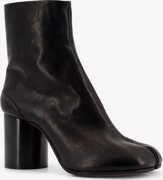 Maison Margiela Womens Leather Tabi Boots Black
