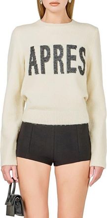 endless rose Apr&eacute;s Crewneck Sweater in Ivory at Nordstrom, Size X-Small