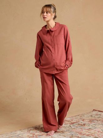 Envie de Fraise 2-teiliger Umstands-Pyjama terrakotta