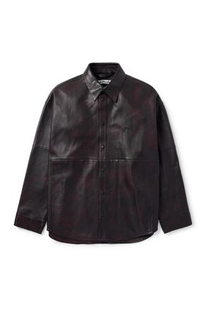 Acne Studios Laraw Oversized Leather Shirt Jacket
