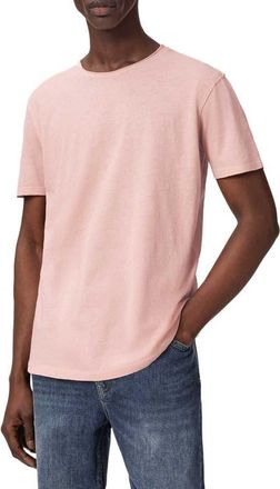 AllSaints Figure Roll Neck Cotton T-Shirt in Sunbaked Pink at Nordstrom, Size Medium